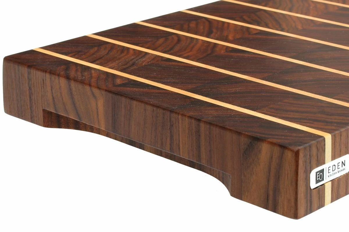 Eden Tabla De Cortar Hecha A Mano, Nogal Americano Con Rayas, 37x27 Cm - Imagen 2