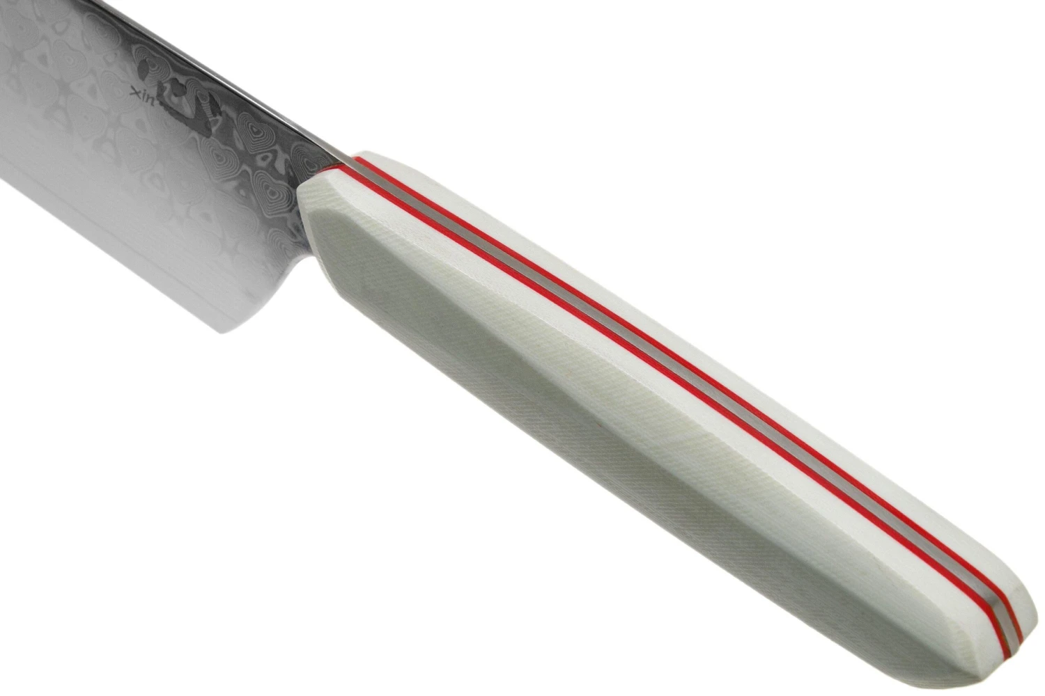 Xin Cutlery XinCore XC127 White G10, Red Liners, Damascus, Cuchillo De Chef 21.5 Cm - Imagen 5