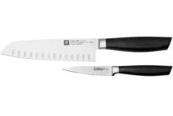 Zwilling All Star 1022780, Juego De 2 Cuchillos, Santoku Y Puntilla, Plata